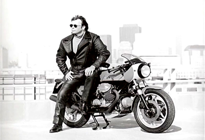 Brian Dessin Day on motorcycle